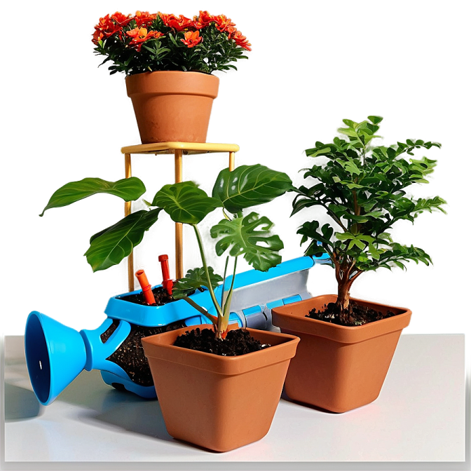 three pots with plants in them