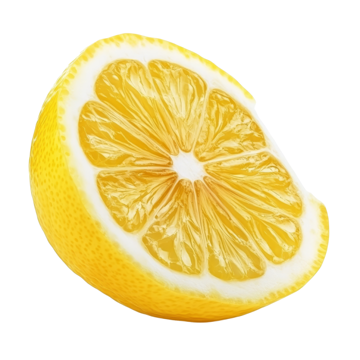 a lemon cut in half on a white background