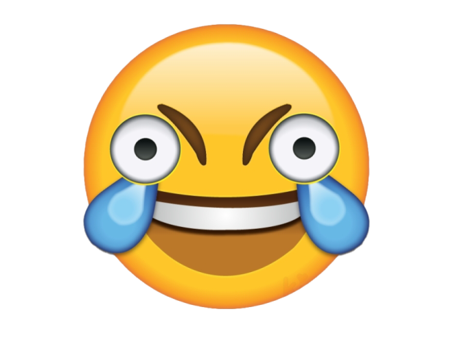 a smiley face with tears on it