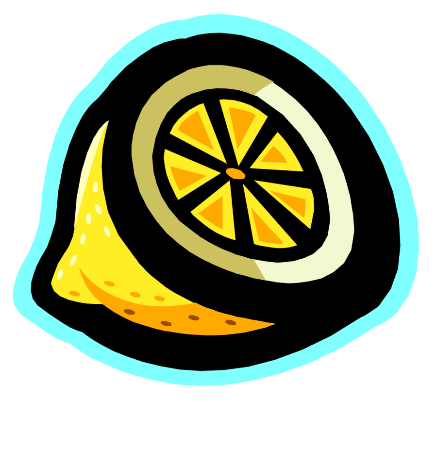 a slice of lemon on a white background