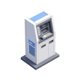 an atm machine on a white background