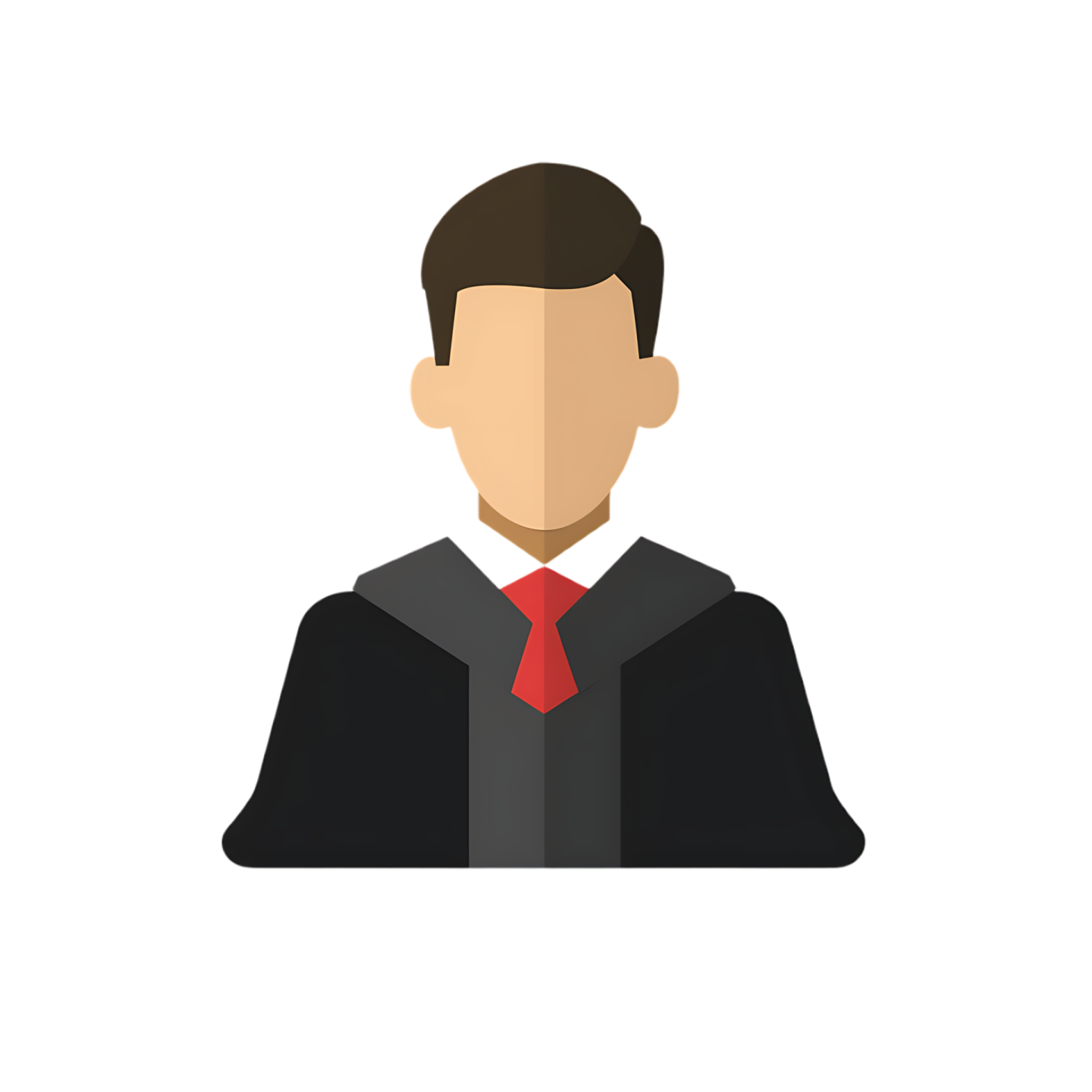 a man in a black suit and red tie
