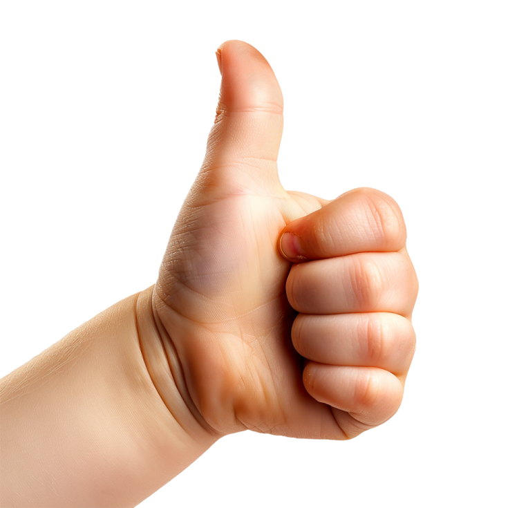 a person's hand giving the thumbs sign