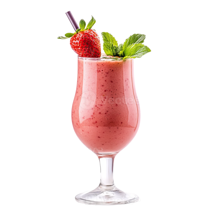 a glass filled with a strawberry smoothie