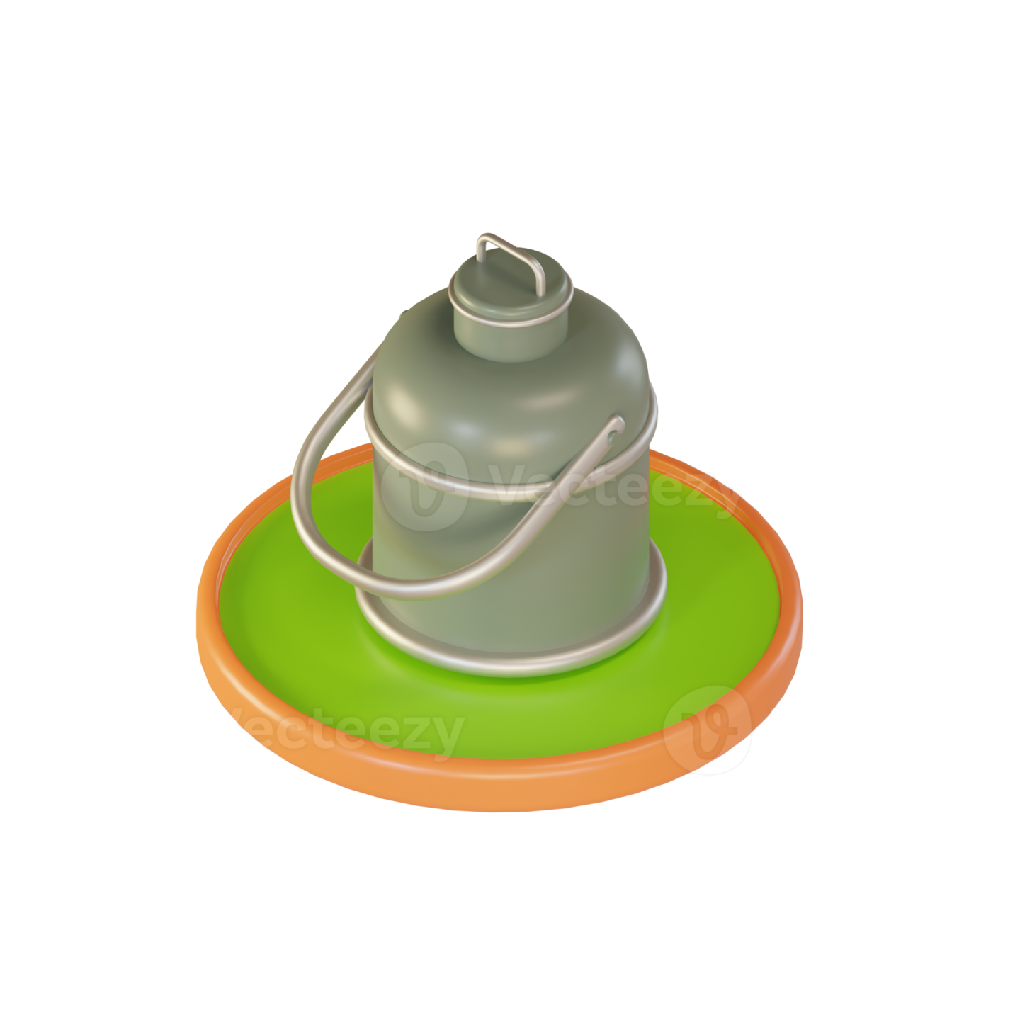 a green and orange hat on a white background