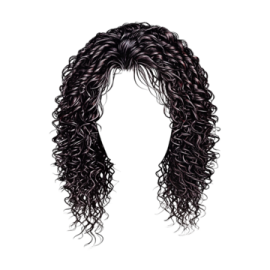 a drawing of a woman with long curly hair