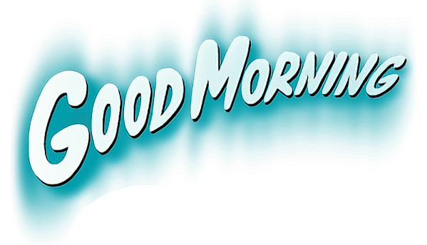 the word god morning on a white background