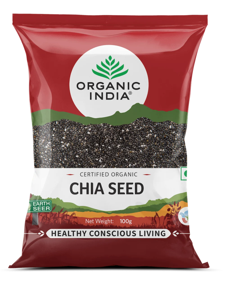 a bag of organic chia seeds