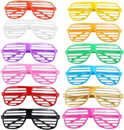 a set of six pairs of sunglasses in different colors