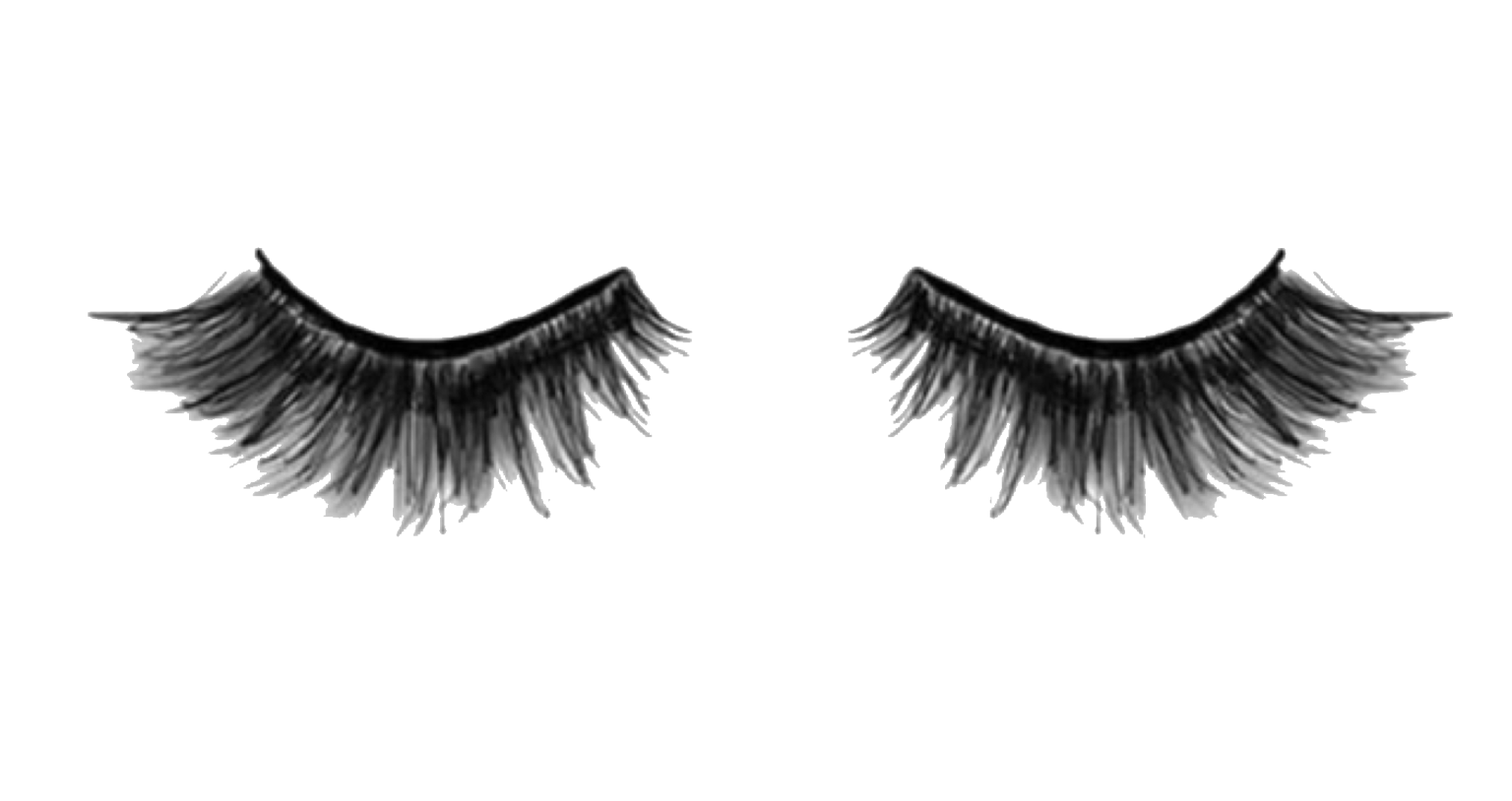 a pair of eyelashes on a white background