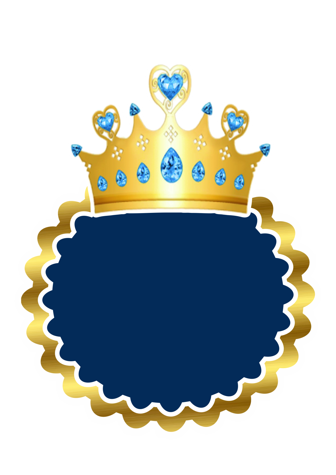 a gold crown with blue gems on a white background