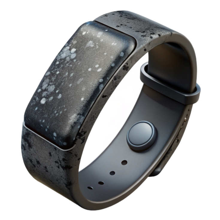 an image of a black and white watch band