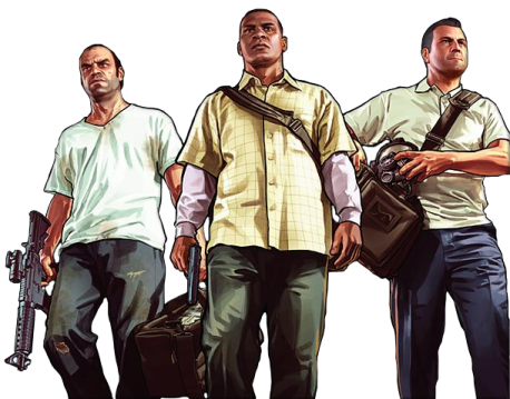 three men with guns standing next to each other men