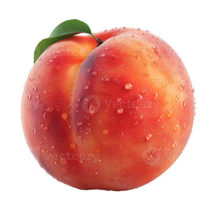 a peach with water droplets on it