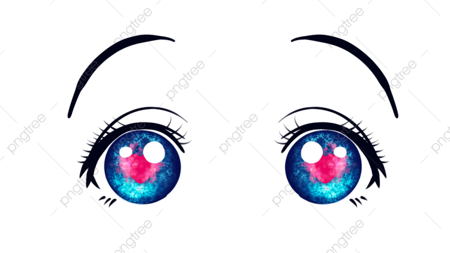 a pair of blue eyes with pink and blue stars on them