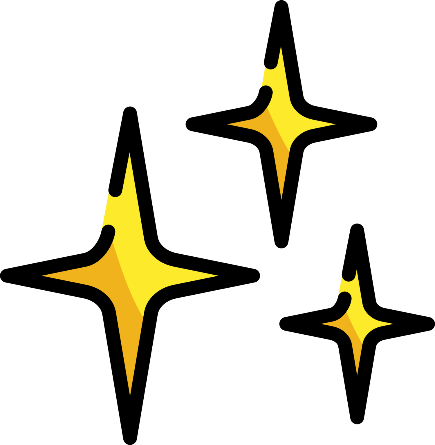 three yellow stars on white background