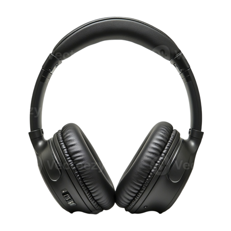 a pair of headphones on a white background