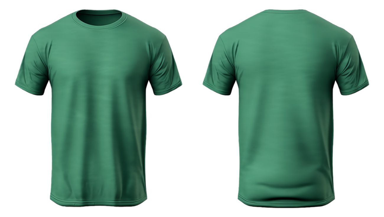 green t - shirt template front and back