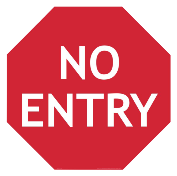 a red stop sign with the words no entry