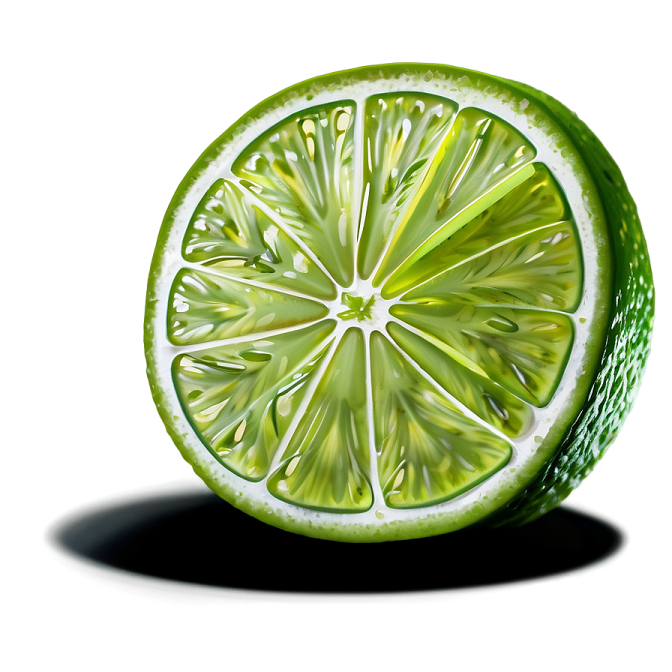a slice of lime on a white background