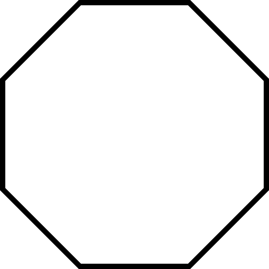 a black and white image of a hexagon