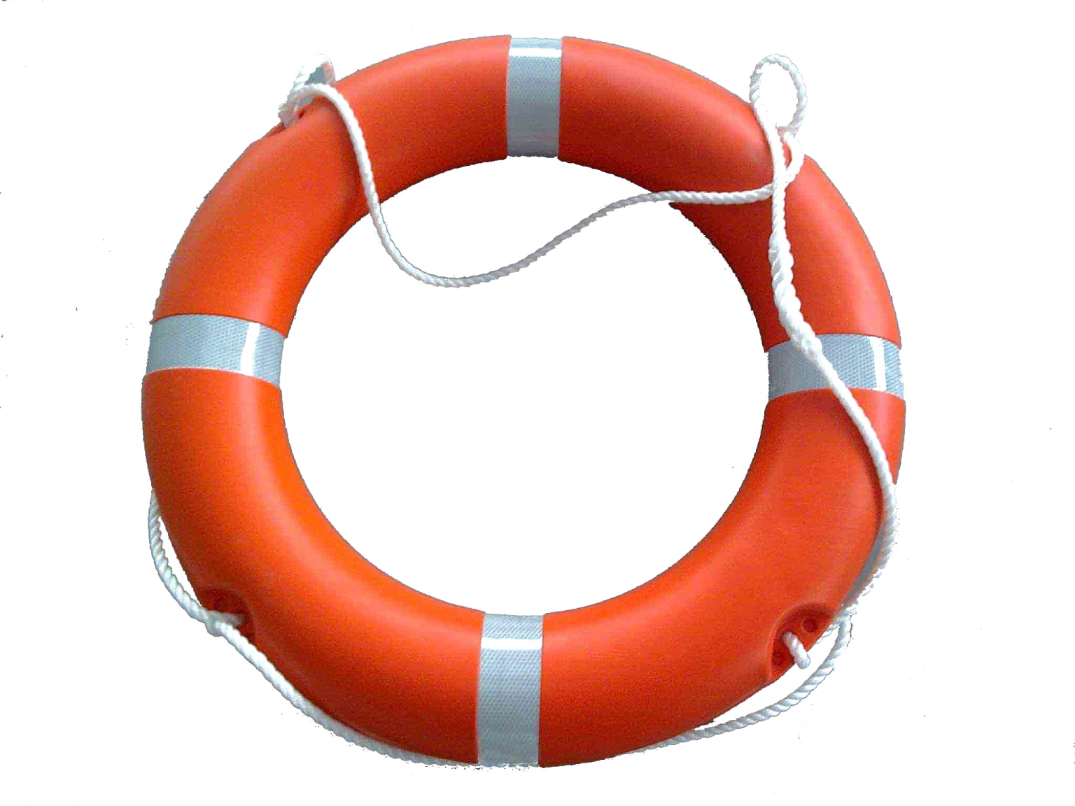 an orange life ring on a white background