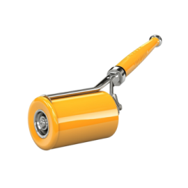 an orange roller with a white background