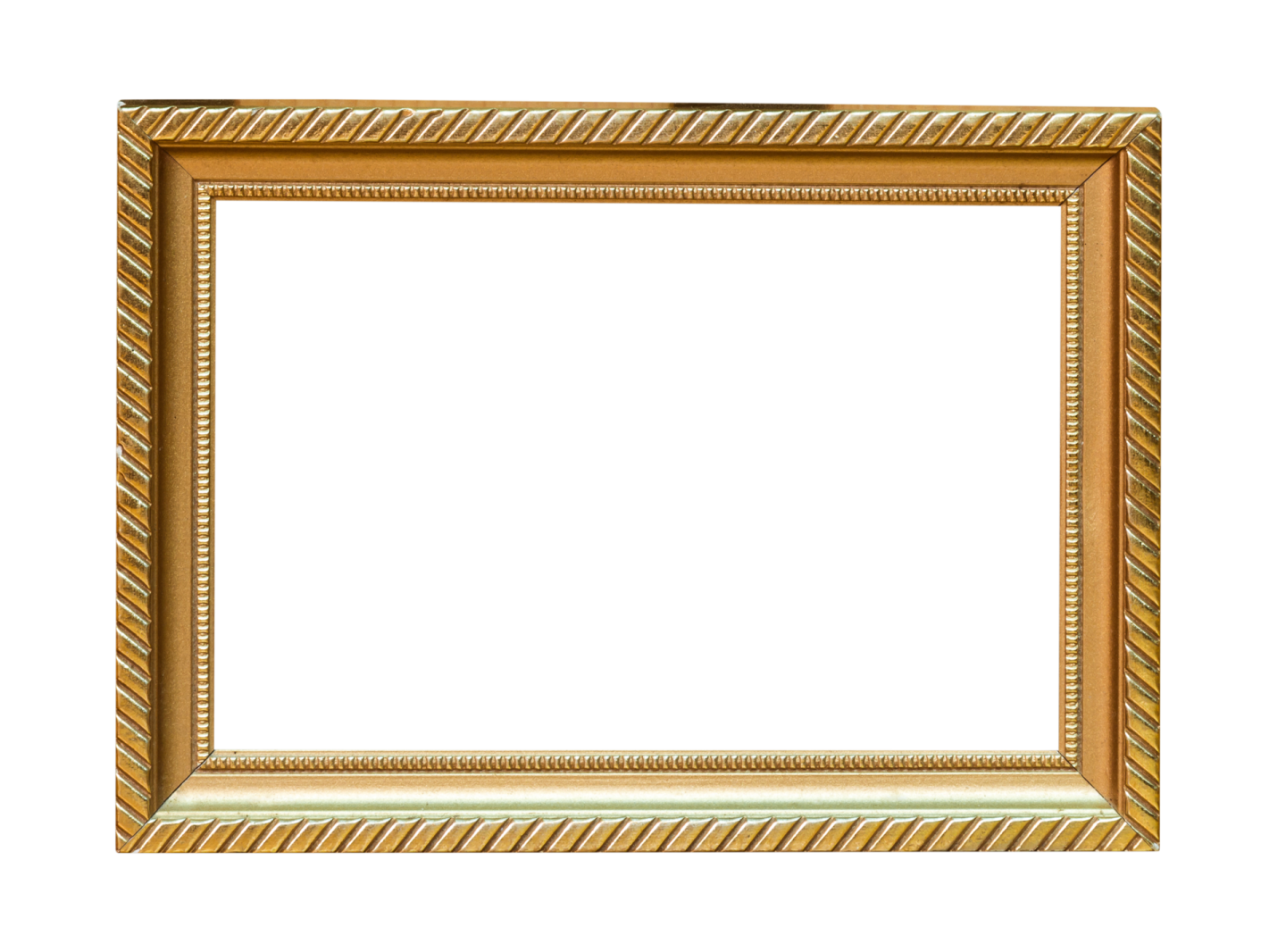 a gold frame on a white background