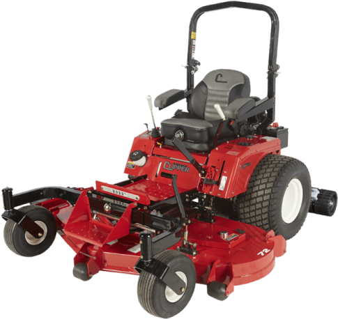 a red riding mower on a white background