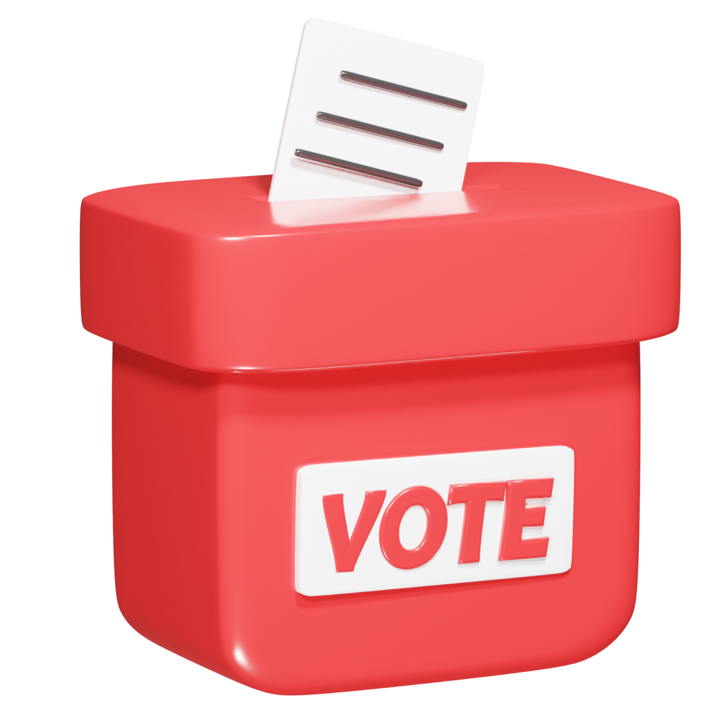 a red voting box with the word vote on it