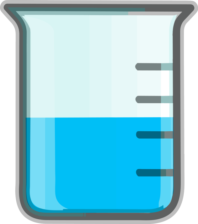 a beakle filled with blue liquid