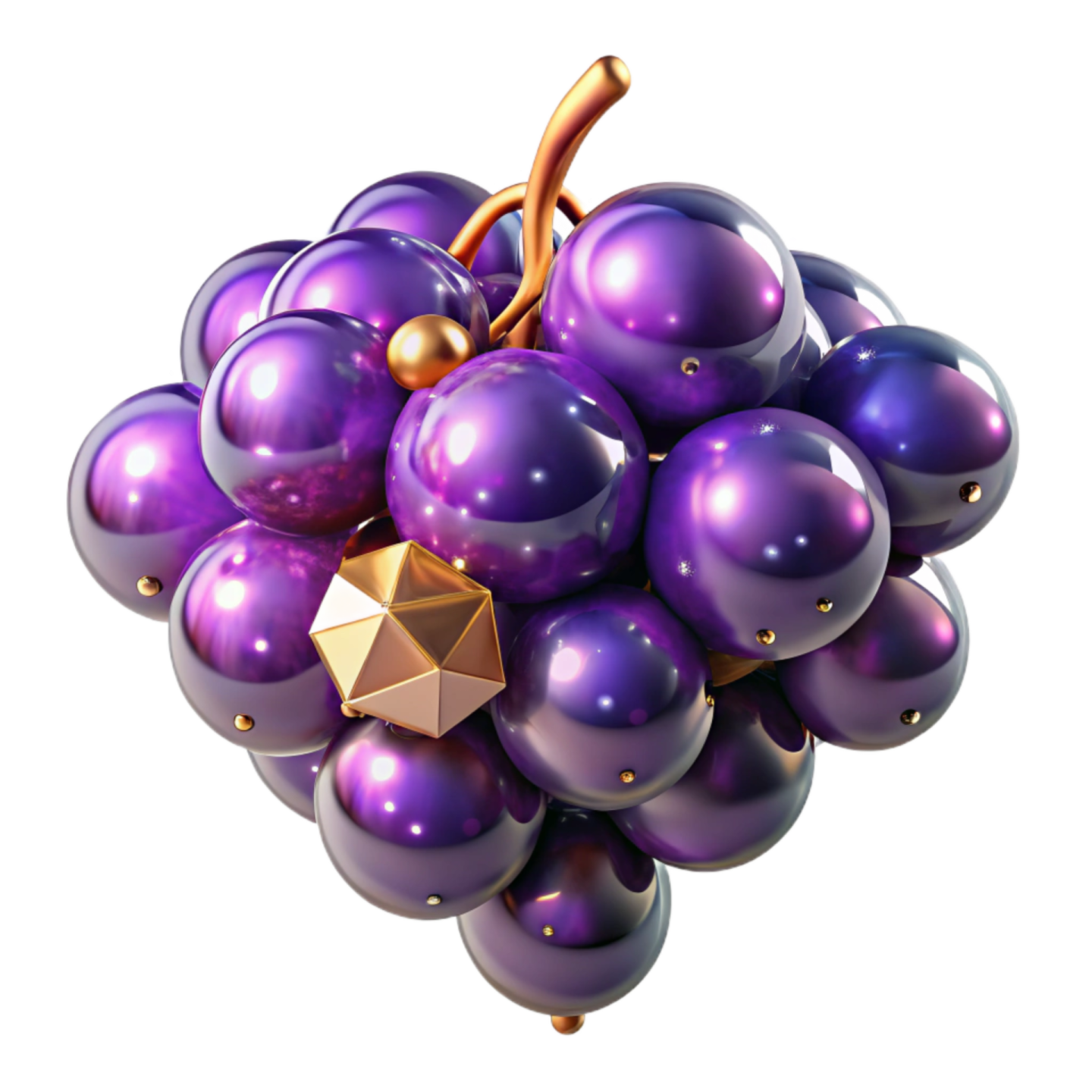 a bunch of grapes on a white background