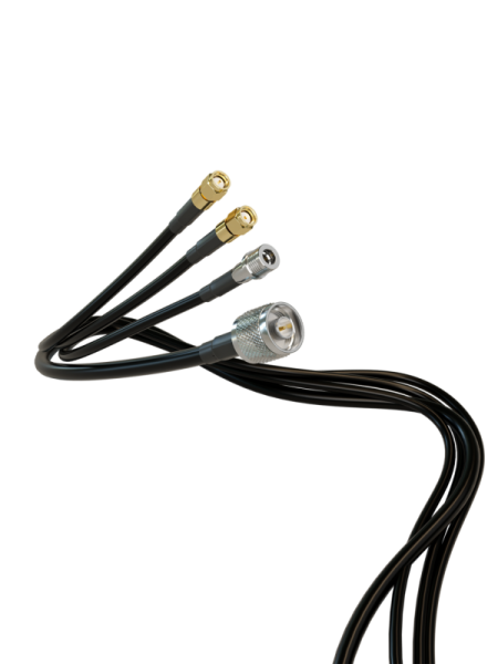 a pair of black and gold colored cables