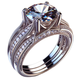 a white gold engagement ring set with a round cut diamond