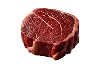 a piece of beef on a white background