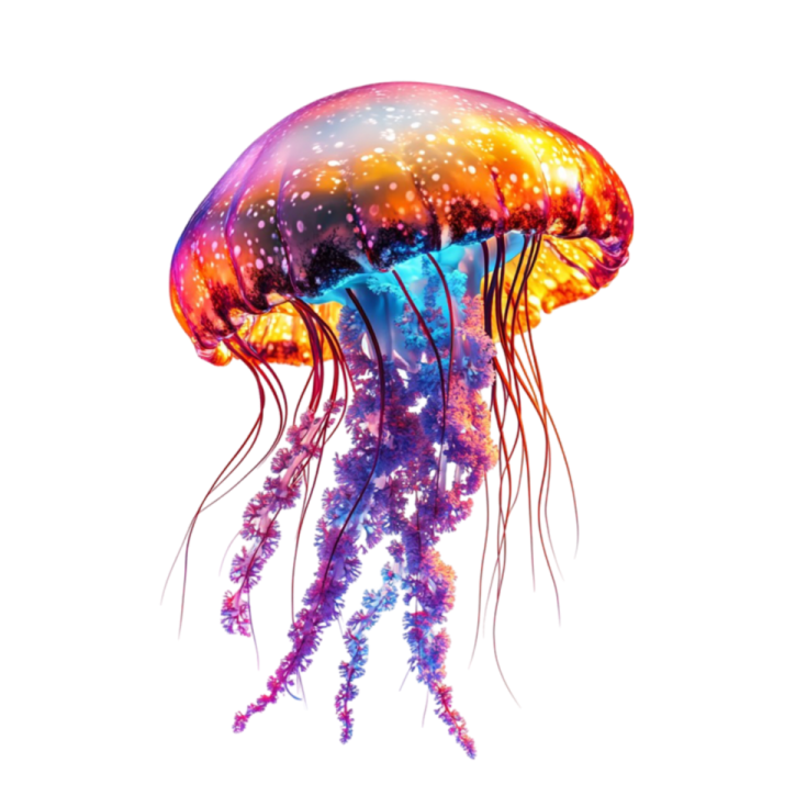 a jellyfish in watercolor
