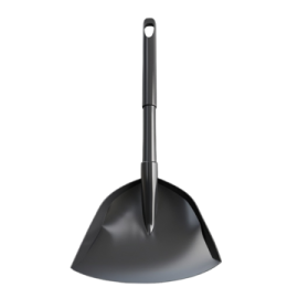 a black shovel on a white background