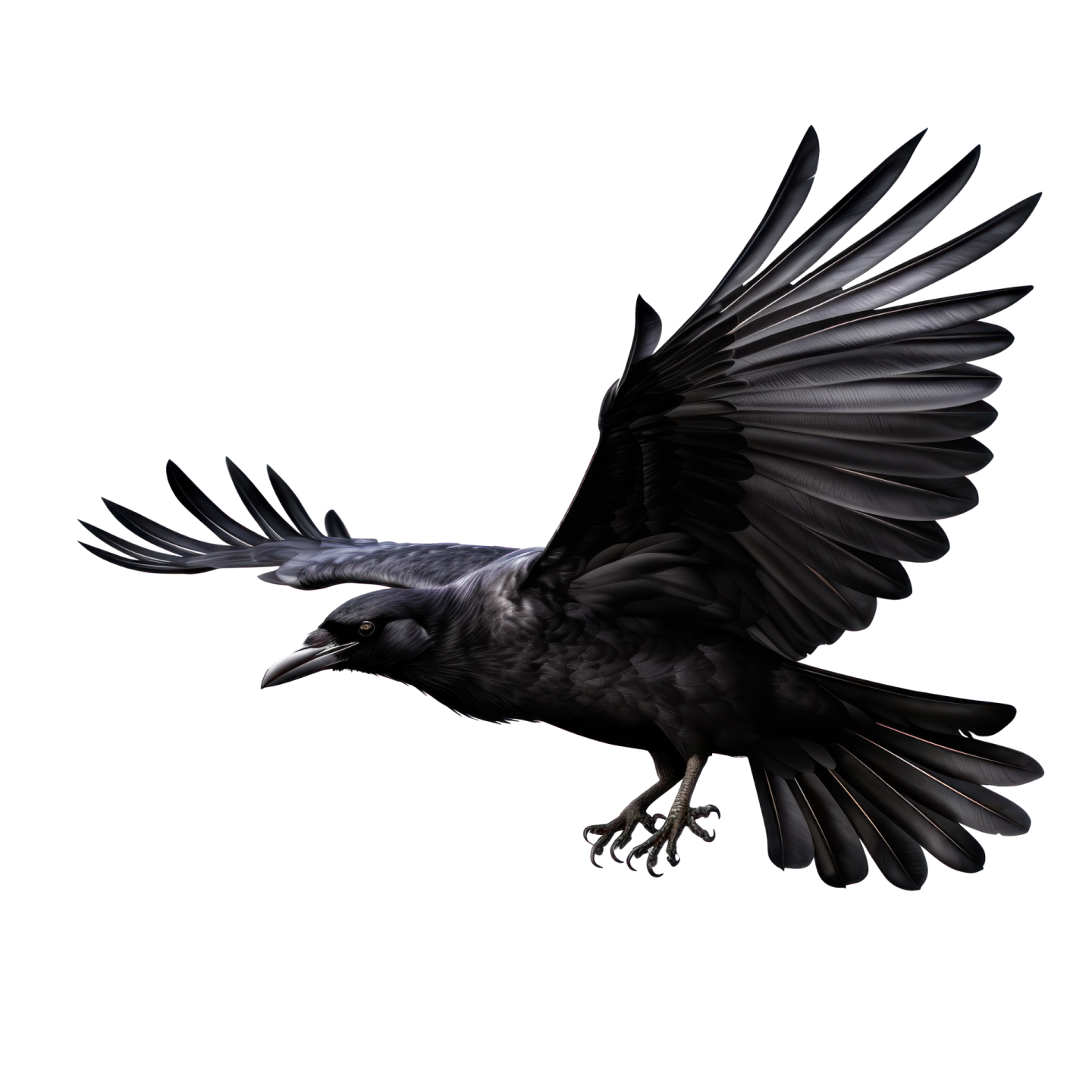 a black bird flying through the air