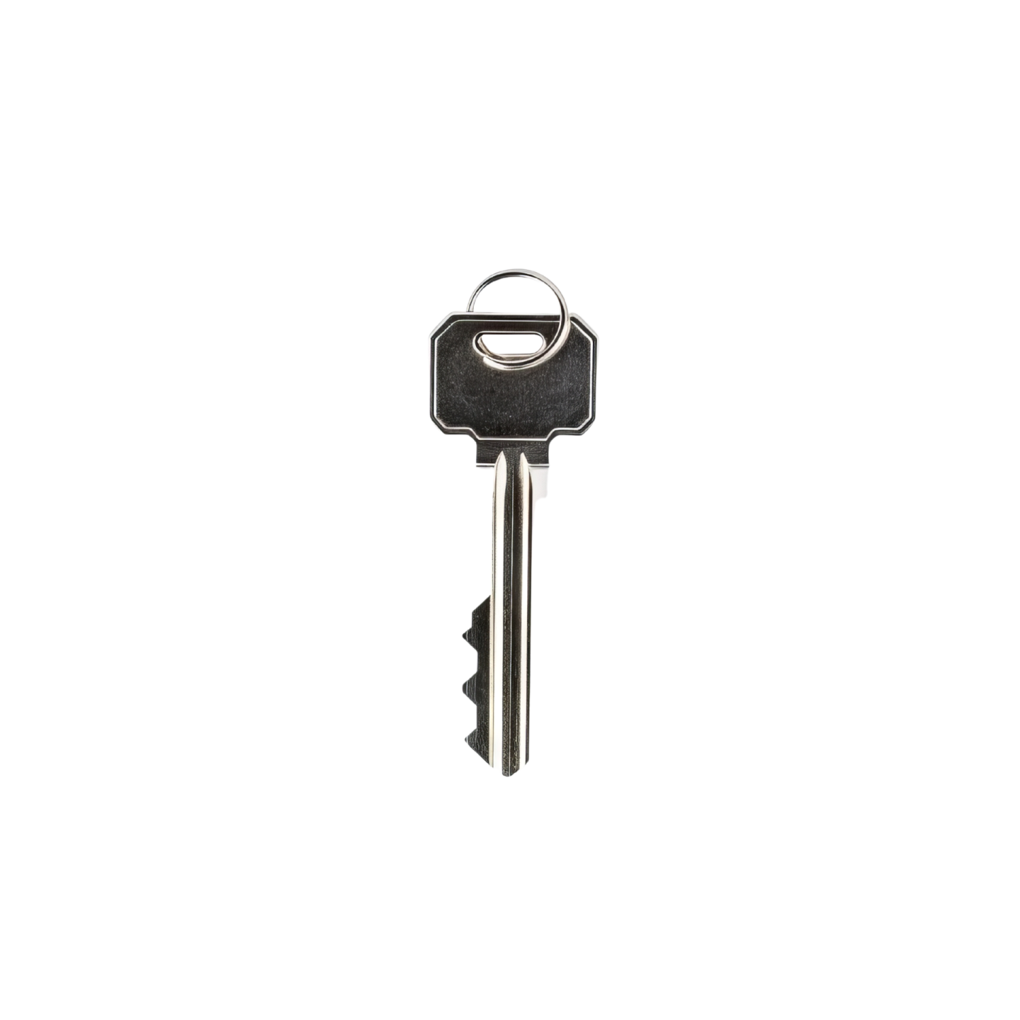a black key on a white background