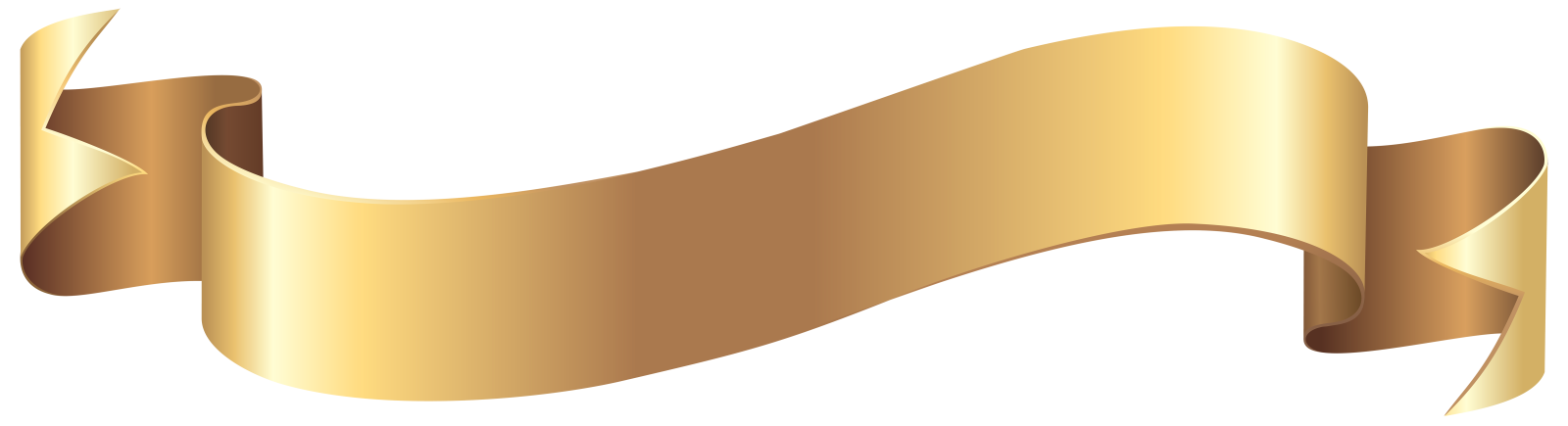 a gold ribbon on a white background