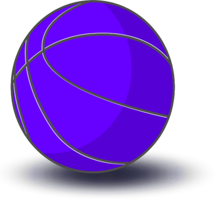 a purple basketball ball on a white background