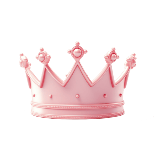 a pink crown on a white background