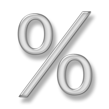 a percent sign on a white background