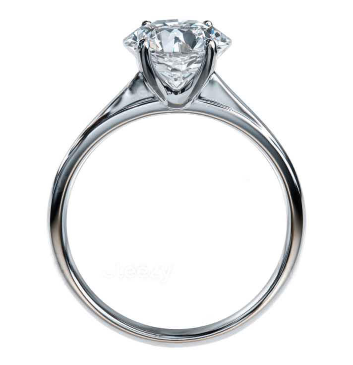 a diamond engagement ring on a white background