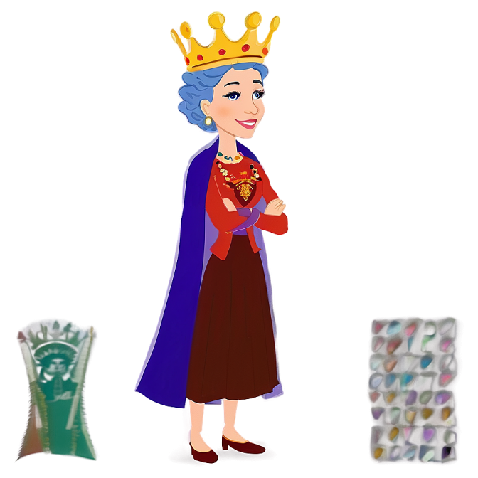 a cartoon character with a crown on his head