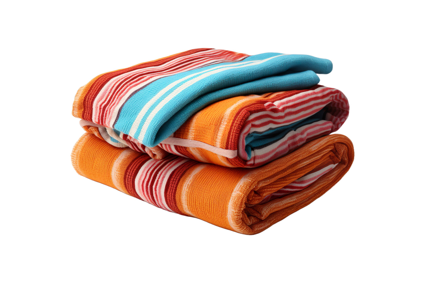 a stack of towels on a white background