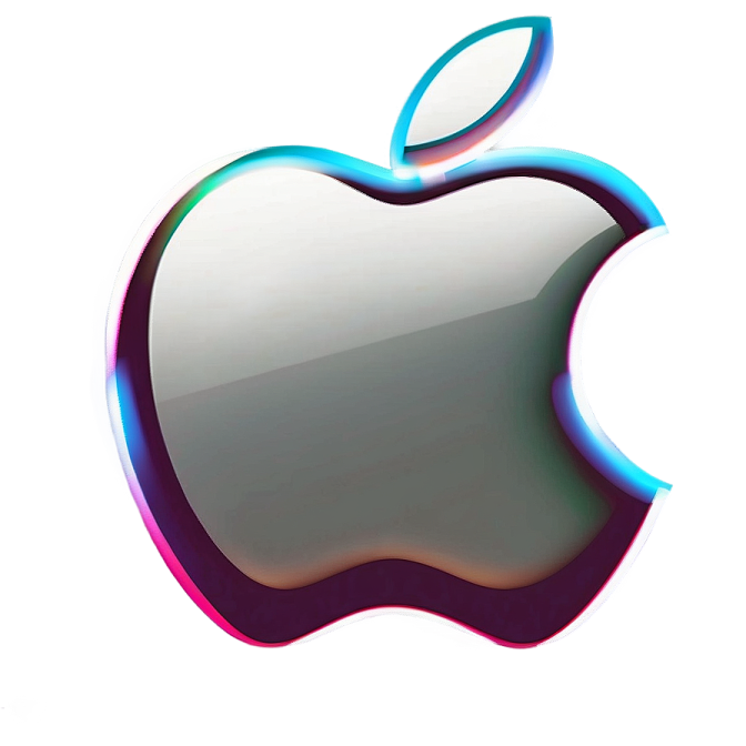 an apple logo on a white background