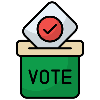 a voting box with the word vote on it