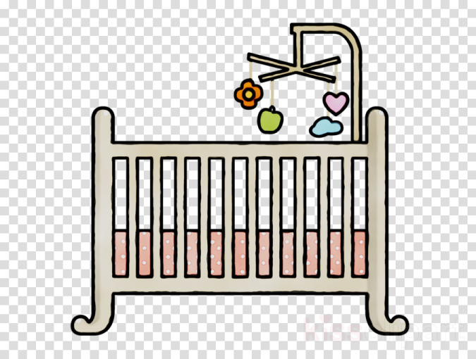 a baby cribt with a clock on top of it