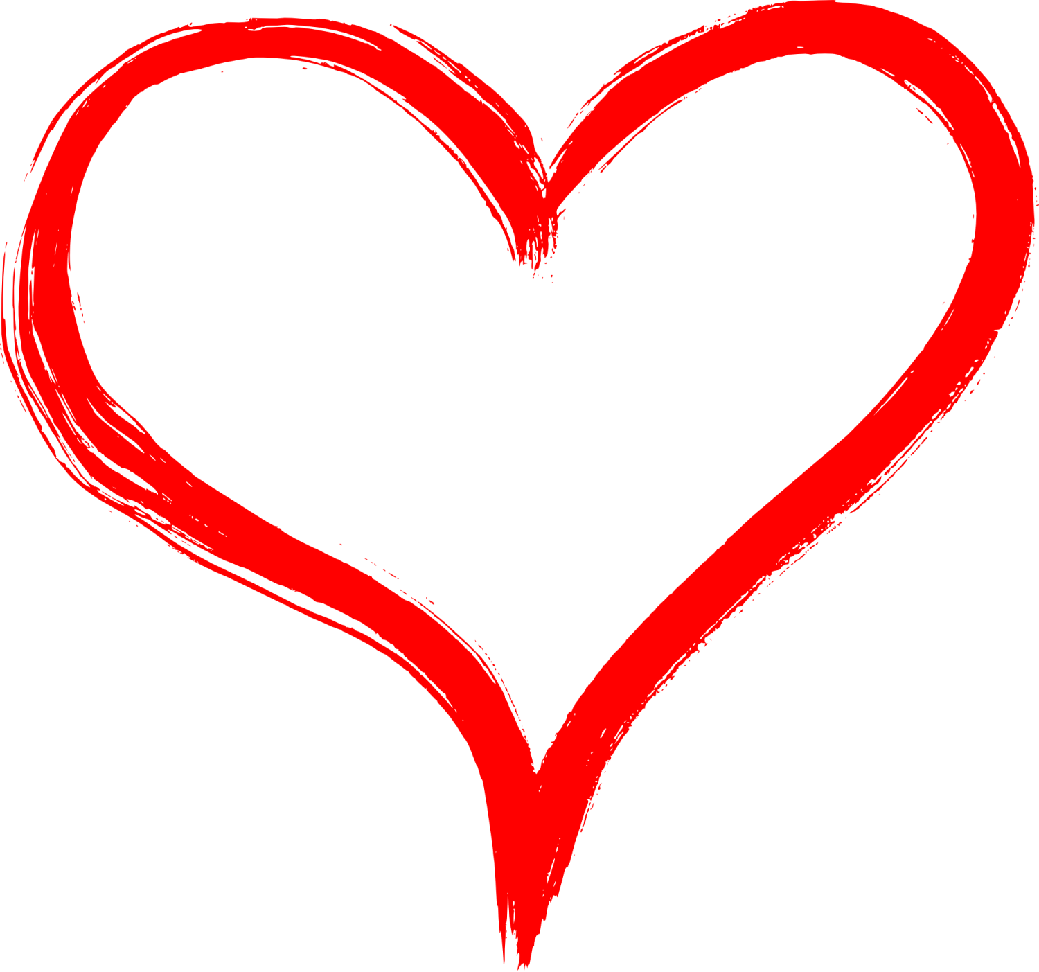 a black and white heart drawn with a brush
